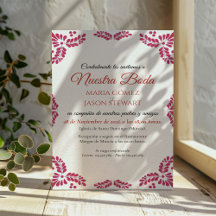 Casamento Espanhol Minimalista Floral Vermelho Tal