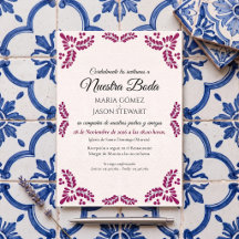 Casamento Espanhol Minimalista Floral Vermelho Tal