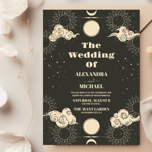 Convite Casamento Estelar Boho Tarot  (Criador carregado)