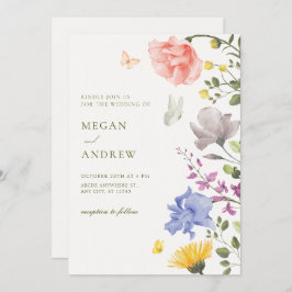 Convite Casamento estético de jardim floral