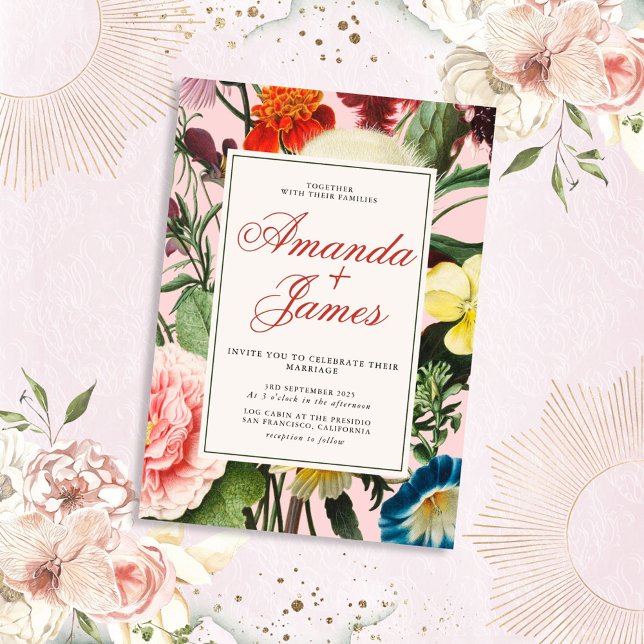 Convite Casamento estético floral (Criador carregado)