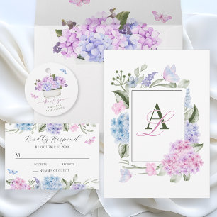 Convite Casamento estético Floral hydrangea