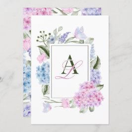 Convite Casamento estético Floral hydrangea