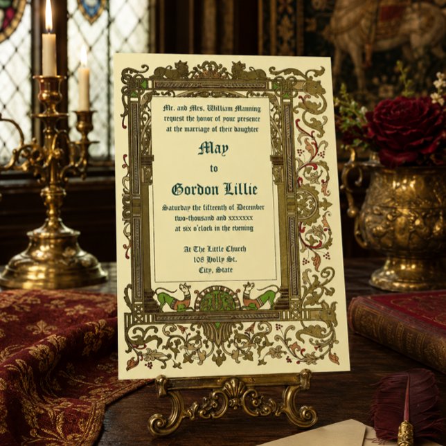 Convite Casamento Estilo Medieval Renascentista Vintage 18 (Criador carregado)