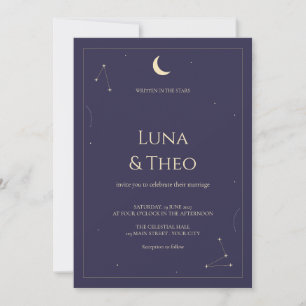 Convite Casamento Estrela Crescente Celestial