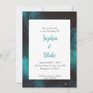 Convite Casamento Estrela da Nebulosa Teal