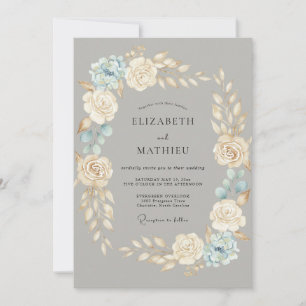Convite Casamento Etéreo Cinza de Inverno