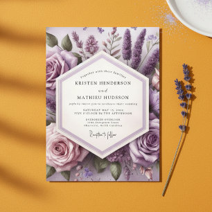 Convite Casamento Etéreo com Flor de Lavanda