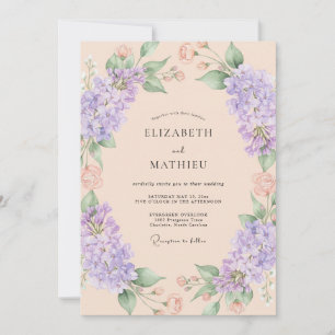 Convite Casamento Etéreo de Flor de Lavanda