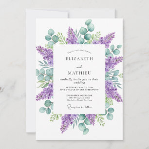 Convite Casamento Etéreo de Natureza Lavanda
