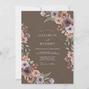 Convite Casamento Etéreo Floral Malva