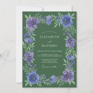 Convite Casamento Etéreo na Floresta em Verde Caçador