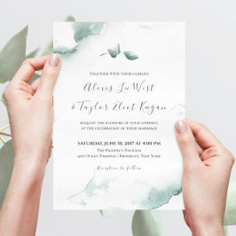 Convite Casamento Eucalipto Atualizando Aquarela