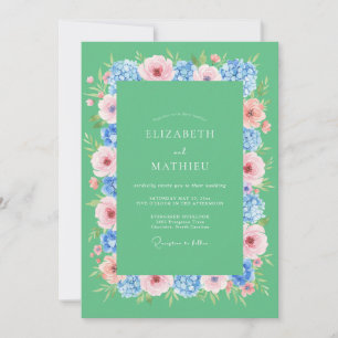 Convite Casamento Eucalipto Centáurea Vinca Seafoam