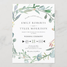 Convite Casamento Eucalipto Verde Floral