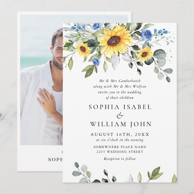 Convite Casamento Eucalyptus com Aquarela Elegante (Frente/Verso)