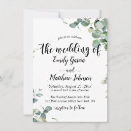 Convite Casamento Eucalyptus Floral Elegante Greenery