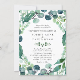 Convite Casamento Eucalyptus Greenery Lush Watercolor