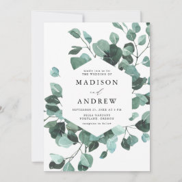 Convite Casamento Eucalyptus Greenery Modern Watercolor