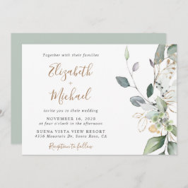 Convite Casamento Eucalyptus Greenery Watercolor