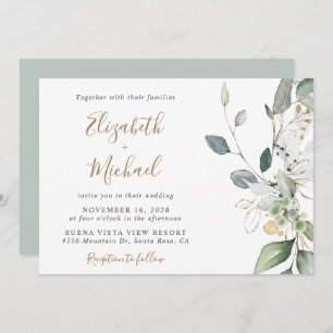 Convite Casamento Eucalyptus Greenery Watercolor