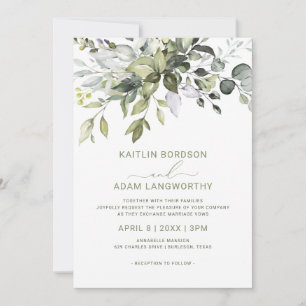 Convite Casamento Eucalyptus Greenery Watercolor Herbal