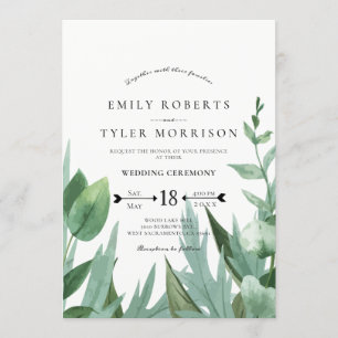 Convite Casamento Eucalyptus Leafy Greenery