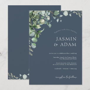 Convite Casamento Eucalyptus, Opulência Real Festiva