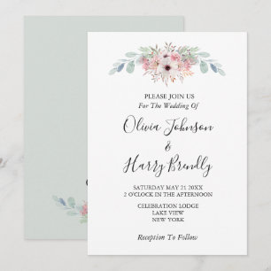 Convite Casamento Eucalyptus Rustic Verde Sage