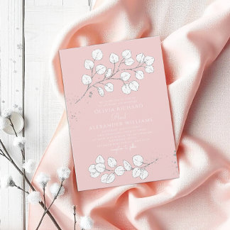 Convite Casamento Eucalyptus, verde-congelado