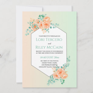 Convite Casamento Eucalyptus Verde Pessegueira Molhada