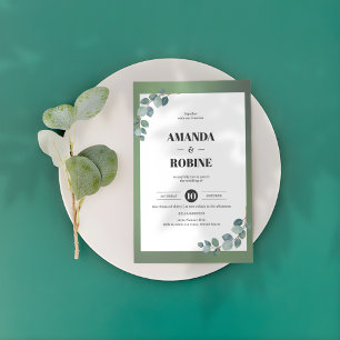 Convite Casamento Eucalyptus Verde Watercolor
