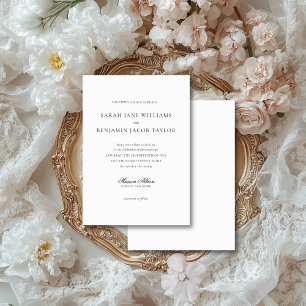 Convite Casamento Europeu de Arte Fina Vintage Elegante