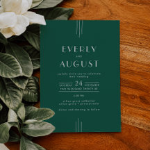 Casamento EVERLY Jewel Tone Art Deco Verde Esmeral
