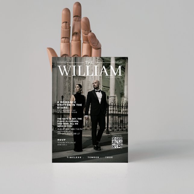 Convite Casamento exclusivo de cobrir da revista QR code (Criador carregado)