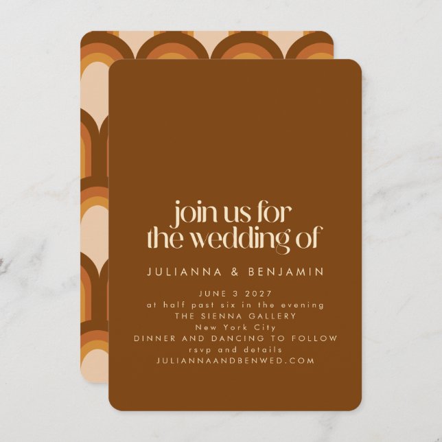 Convite Casamento exclusivo de diversão Design Brown do Gr (Frente/Verso)