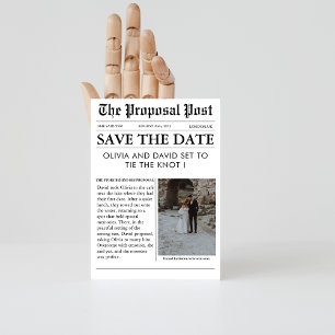 Convite Casamento exclusivo de fotos de jornal chic salvar