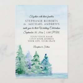 Convite Casamento exterior dos pinhos altos da montanha da