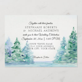 Convite Casamento exterior dos pinhos altos da montanha da