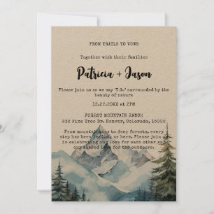 Convite Casamento Exterior Rustic Winter Forest