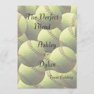 Convite Casamento Familiar Do Tema De Esportes De Softball