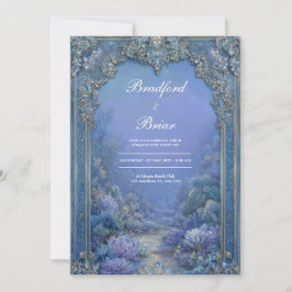 Convite Casamento Fantasia Congelada Lavanda Azul Barroco