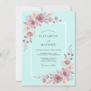 Convite Casamento Fantasia Flor de Teal