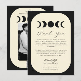 Convite Casamento Fase da Lua Luxo Lunar Preto e Creme