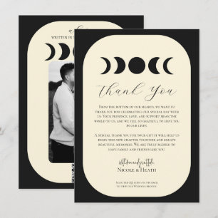 Convite Casamento Fase da Lua Luxo Lunar Preto e Creme 