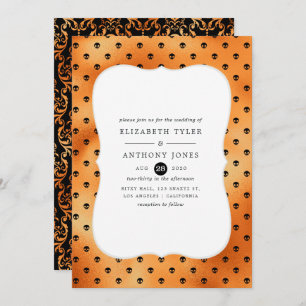 Convite Casamento Faux Foil Halloween