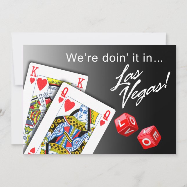 Convite Casamento - Fazendo em Las Vegas preto (Frente)