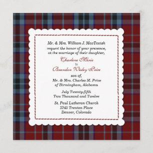 Convite Casamento feito sob encomenda azul & vermelho da