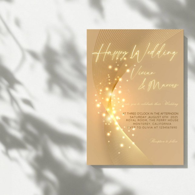 Convite Casamento Feliz Elegante - Partido Clássico e Joyf (Criador carregado)