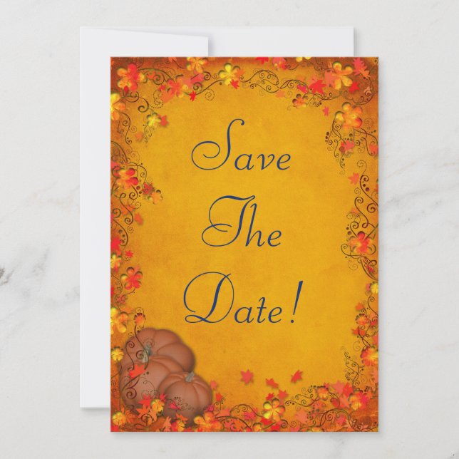 Convite Casamento Feliz Outono Salve A Data (Frente)